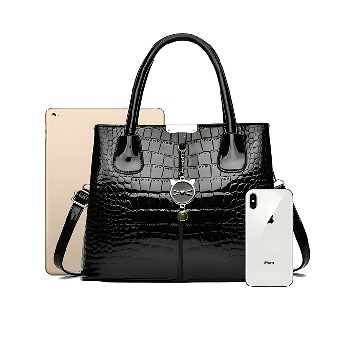 Claribel™️ | Shiny Patent Leather Tote Bag