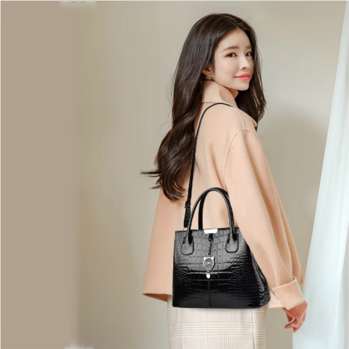 Claribel™️ | Shiny Patent Leather Tote Bag
