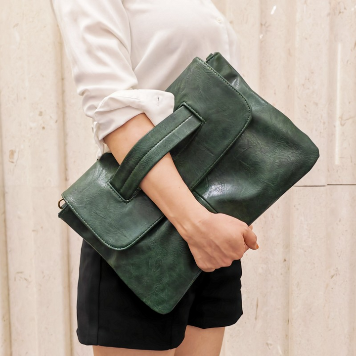 Renata™ | Sleek Oversized Vegan Leather Clutch