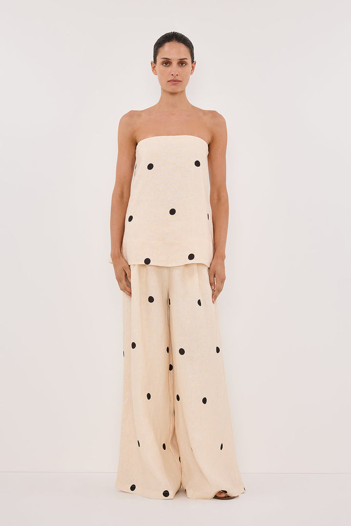 PolkaLuxe™ | Chic Strapless Polka Dot Two-Piece Set