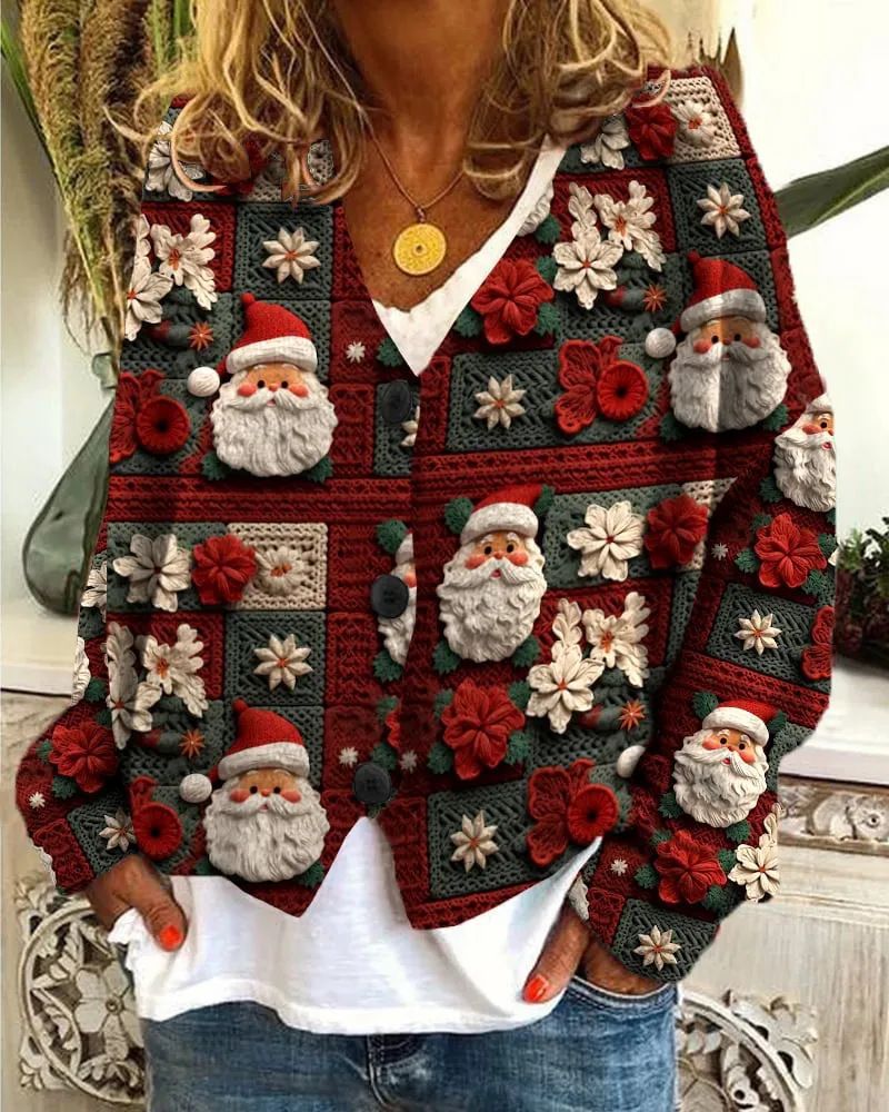 Noël™️ | Festive Christmas 3D Printed Cardigan