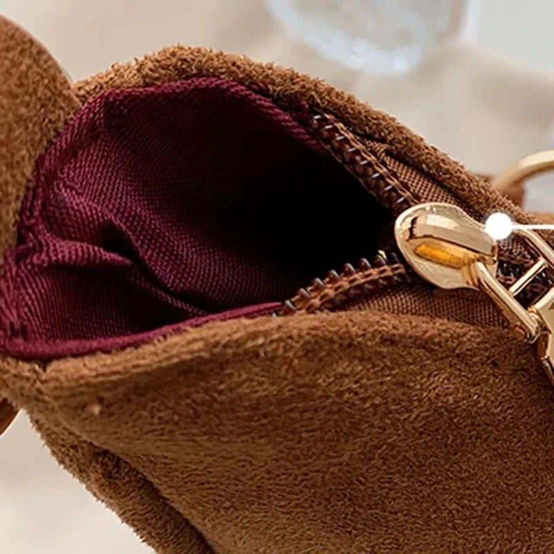 Vivenza™️ | Retro Suede Crescent Shoulder Bag