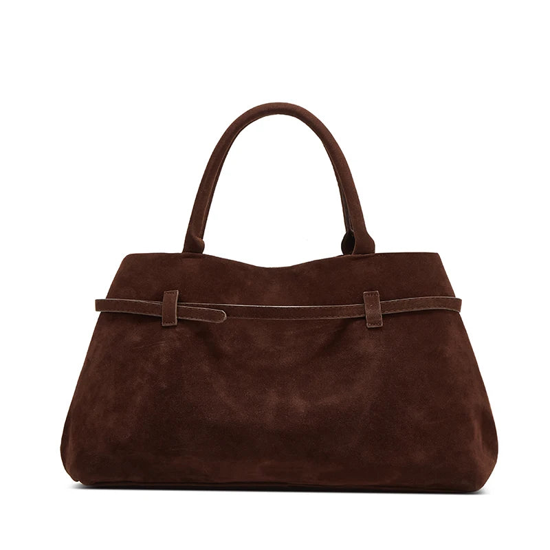 Milana™️ | Buckle Accent Faux Suede Tote