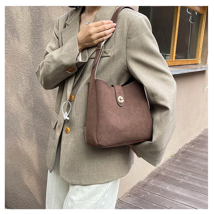 Sabella™️ | Retro Suede Bucket Tote