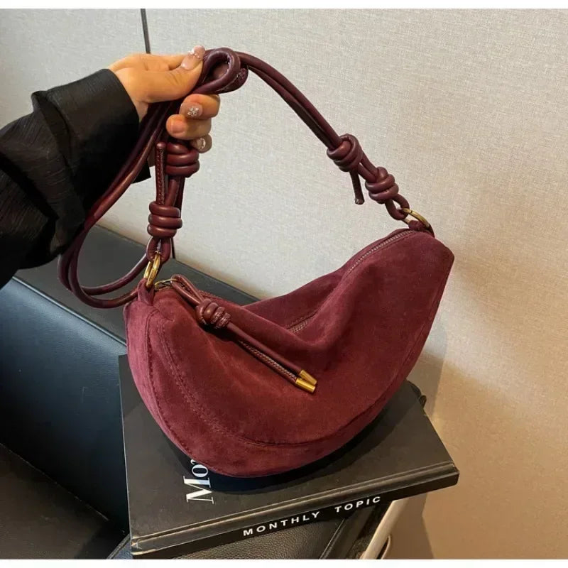 Celestia™️ | Suede Dumpling Crossbody Bag