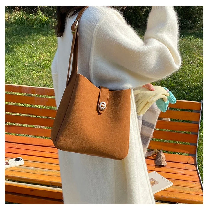 Sabella™️ | Retro Suede Bucket Tote