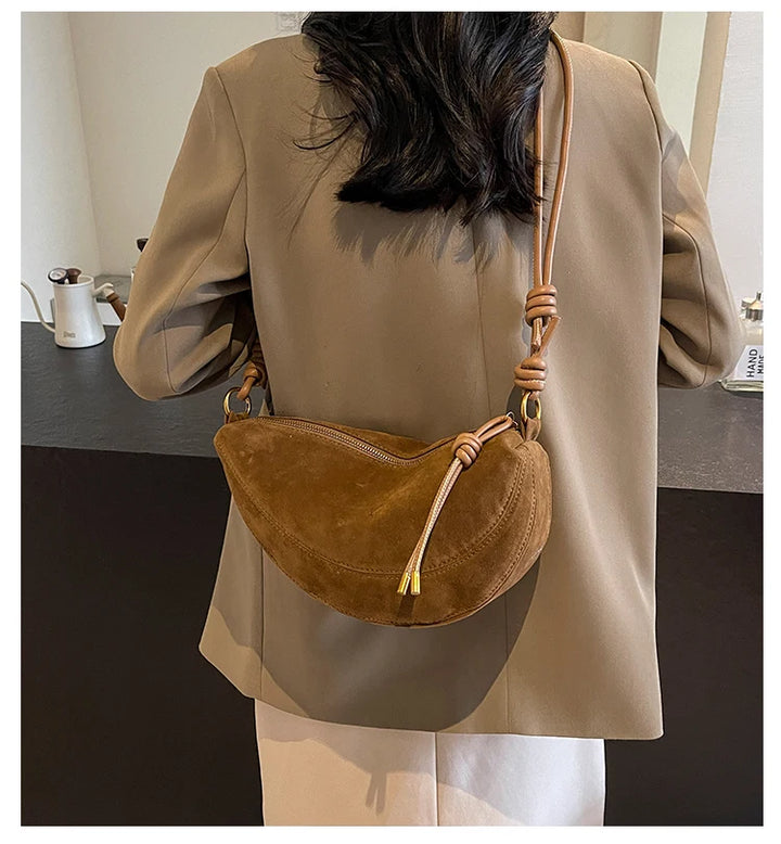 Celestia™️ | Suede Dumpling Crossbody Bag