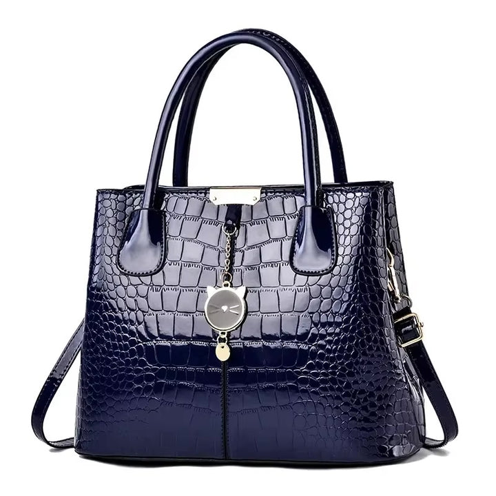 Claribel™️ | Shiny Patent Leather Tote Bag