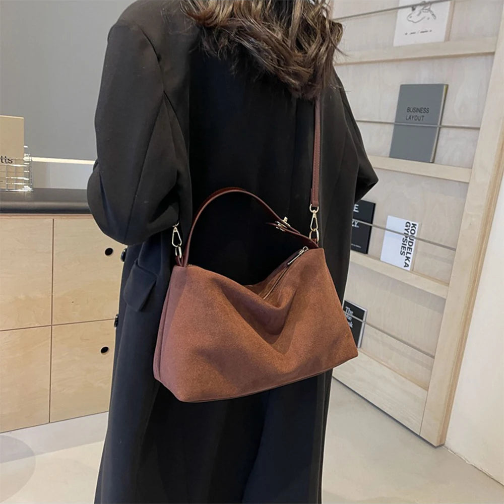 Serafina™️ | Suede Hobo Shoulder Bag