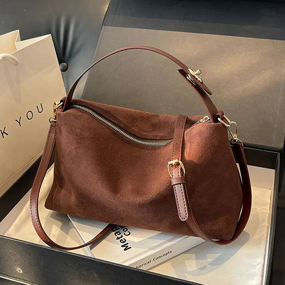 Serafina™️ | Suede Hobo Shoulder Bag