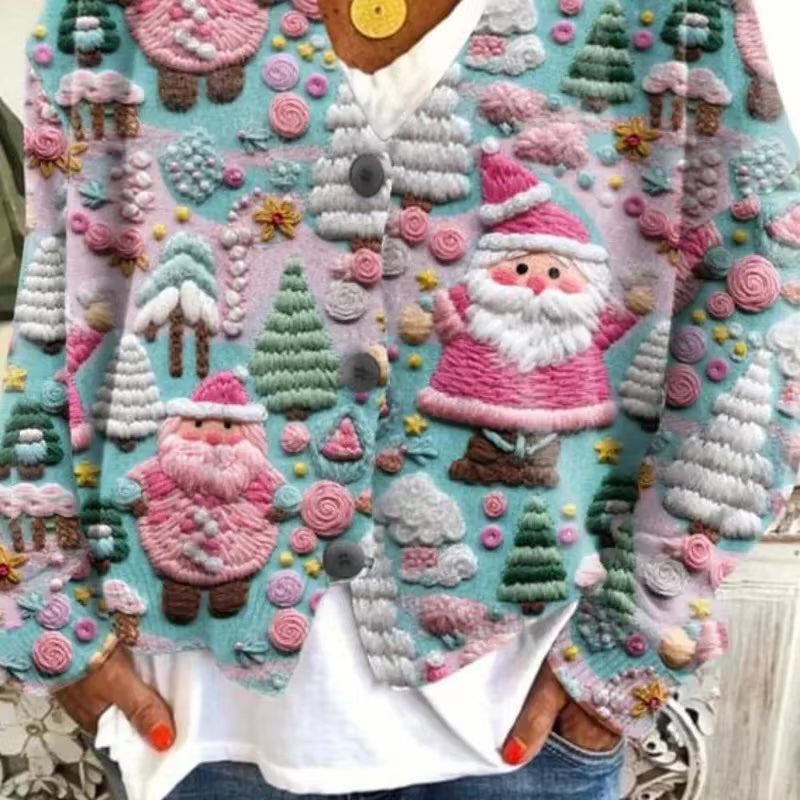 Noël™️ | Festive Christmas 3D Printed Cardigan