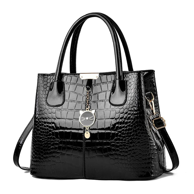 Claribel™️ | Shiny Patent Leather Tote Bag