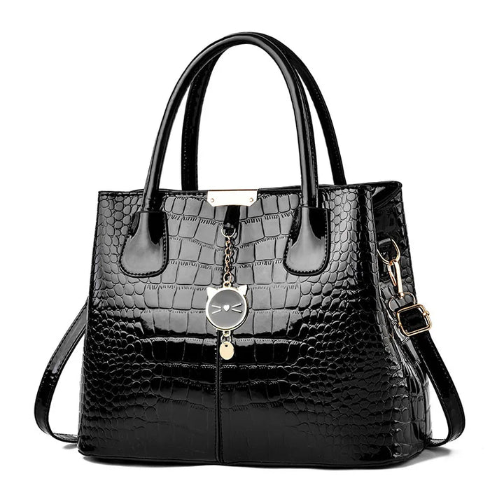 Claribel™️ | Shiny Patent Leather Tote Bag