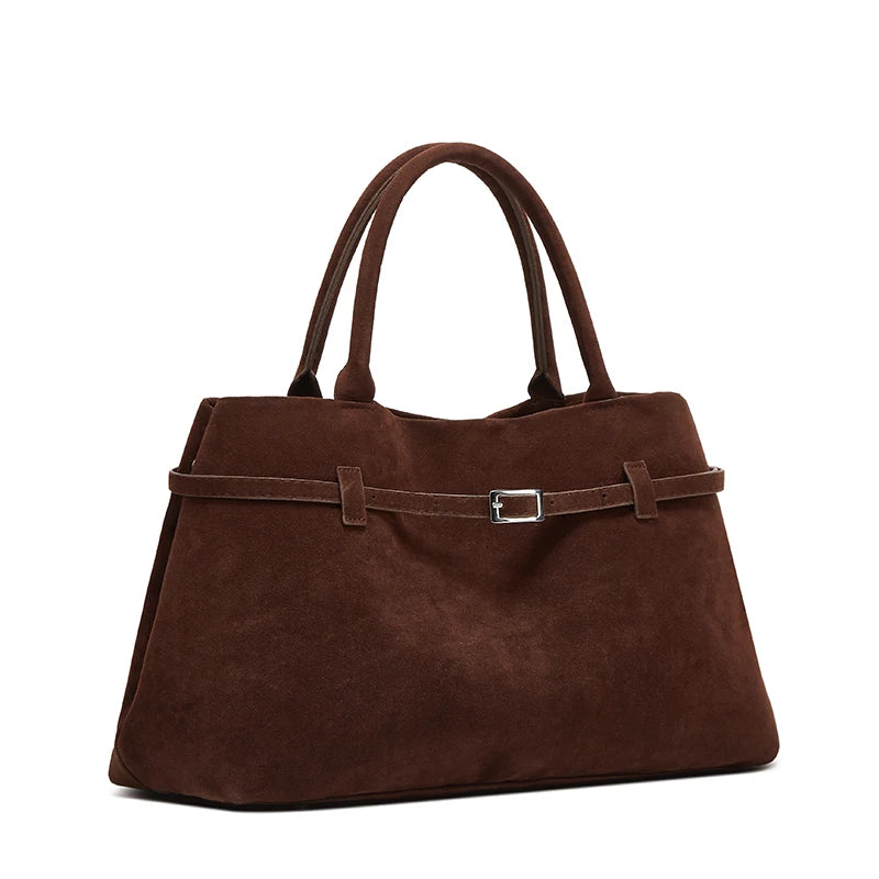 Milana™️ | Buckle Accent Faux Suede Tote