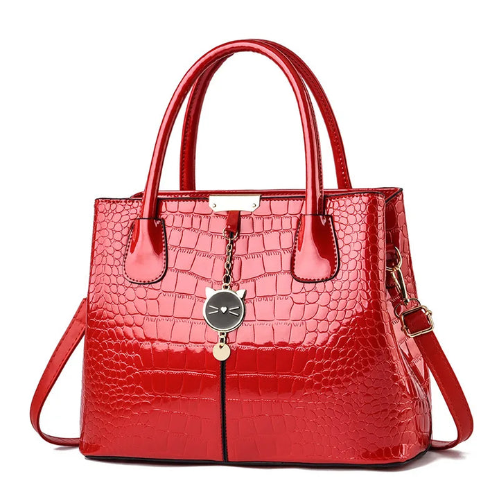Claribel™️ | Shiny Patent Leather Tote Bag
