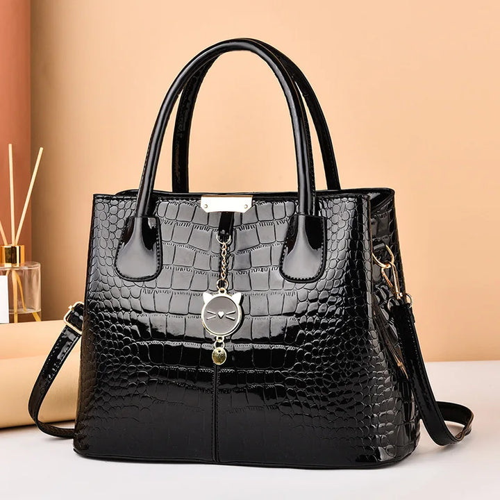 Claribel™️ | Shiny Patent Leather Tote Bag