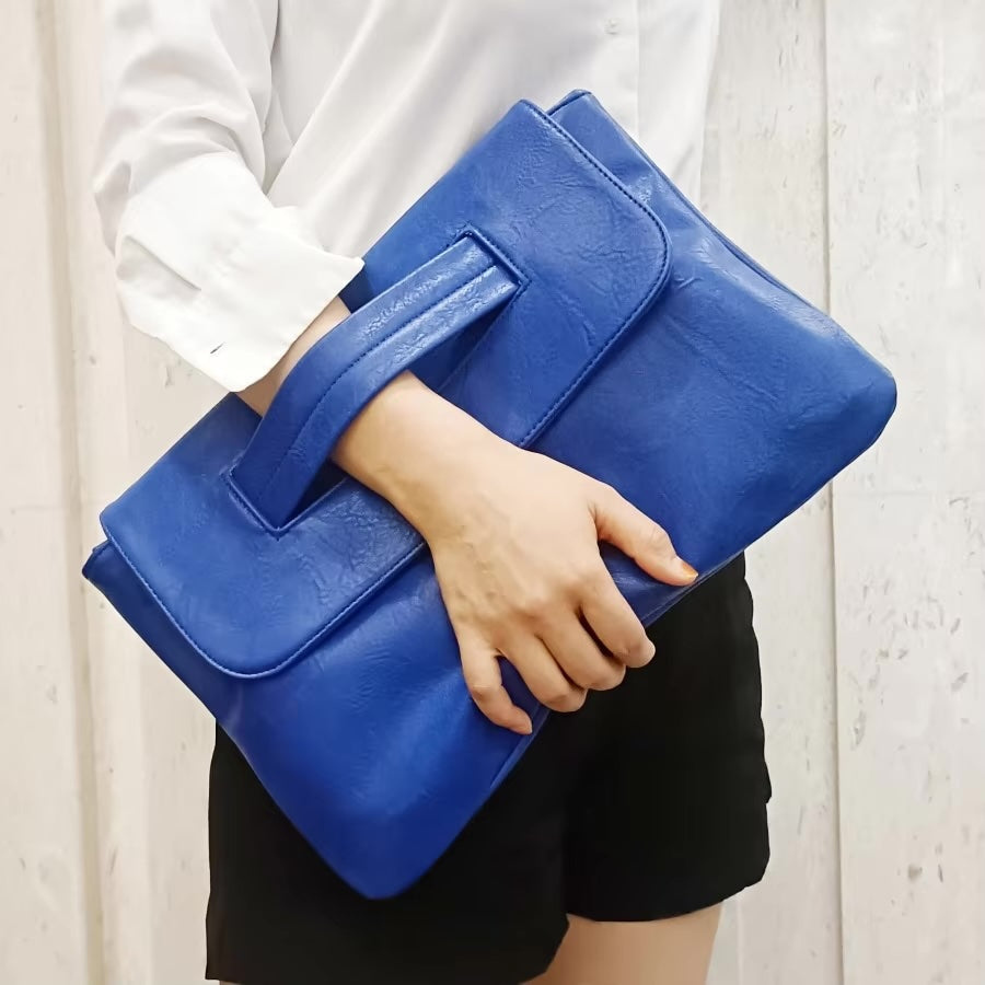 Renata™ | Sleek Oversized Vegan Leather Clutch