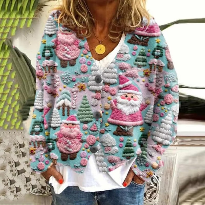 Noël™️ | Festive Christmas 3D Printed Cardigan