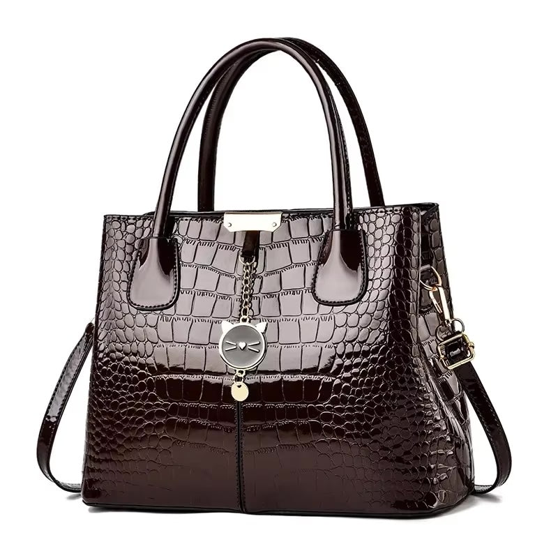 Claribel™️ | Shiny Patent Leather Tote Bag