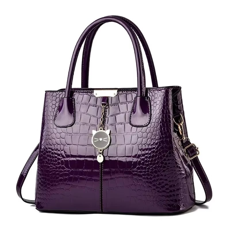 Claribel™️ | Shiny Patent Leather Tote Bag