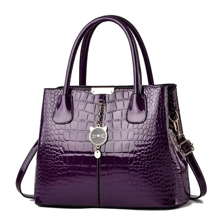 Claribel™️ | Shiny Patent Leather Tote Bag