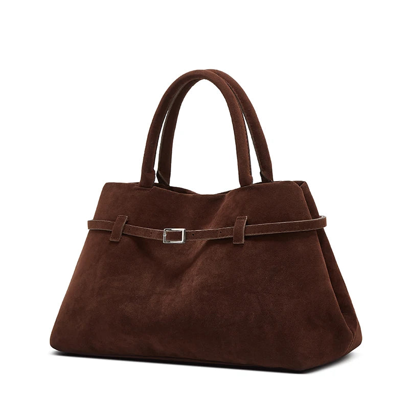 Milana™️ | Buckle Accent Faux Suede Tote