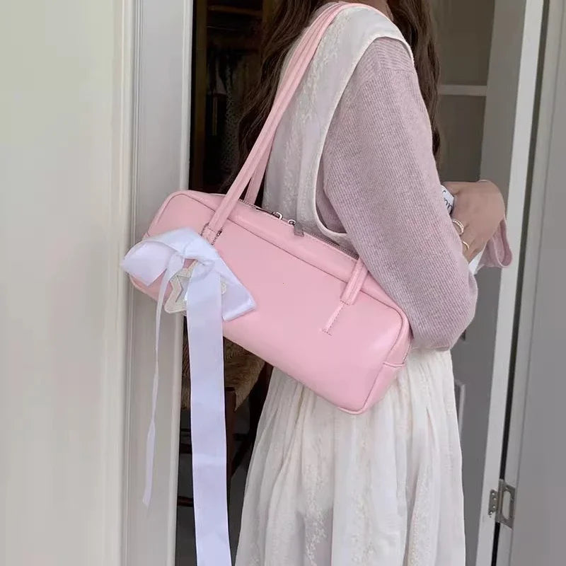Amorette™️ | Ribbon Accent Shoulder Bag