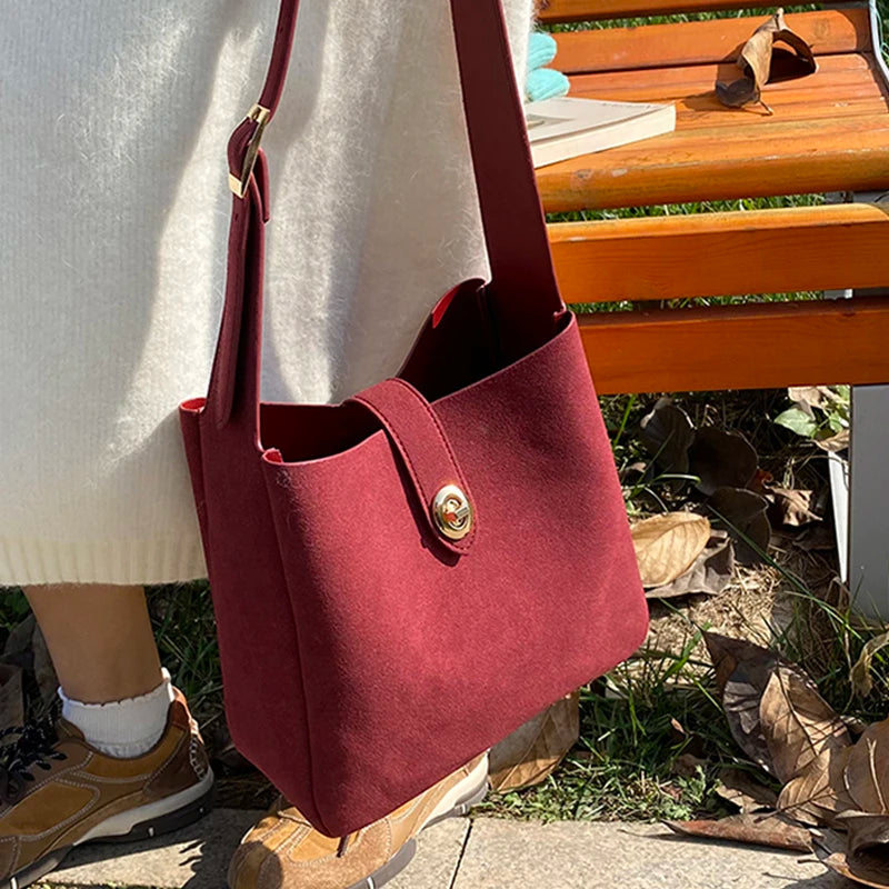 Sabella™️ | Retro Suede Bucket Tote