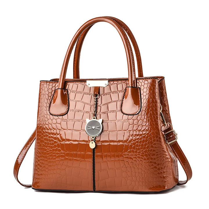 Claribel™️ | Shiny Patent Leather Tote Bag