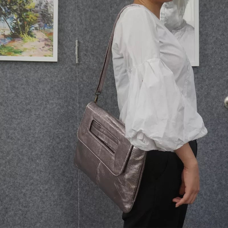 Renata™ | Sleek Oversized Vegan Leather Clutch