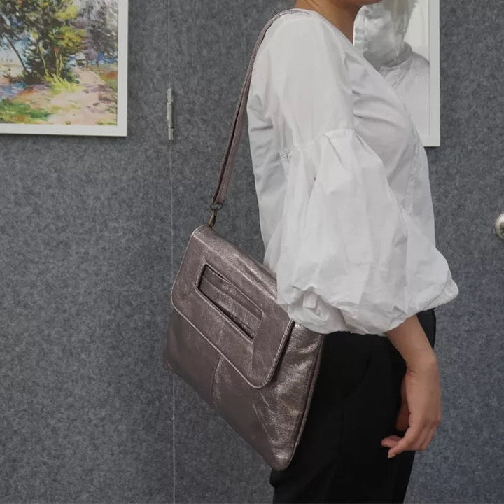 Renata™ | Sleek Oversized Vegan Leather Clutch